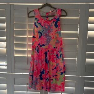 Lilly Pulitzer Neon Floral Sleeveless Mini Dress - Pink, Blue, Green